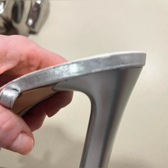 Silver Women’s Modatope Strapy Heeled Square Open Toe Chunky High Heels - Picture 12 of 15